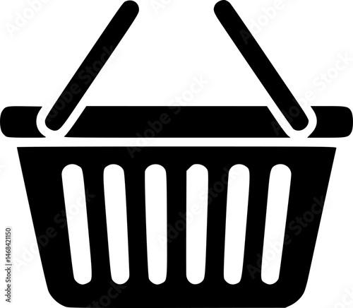 shopping basket icon in hand drawn style
