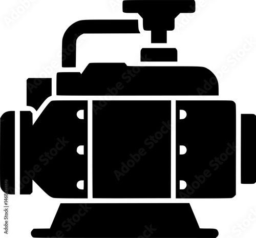 A glyph vector icon of a compactor pump
