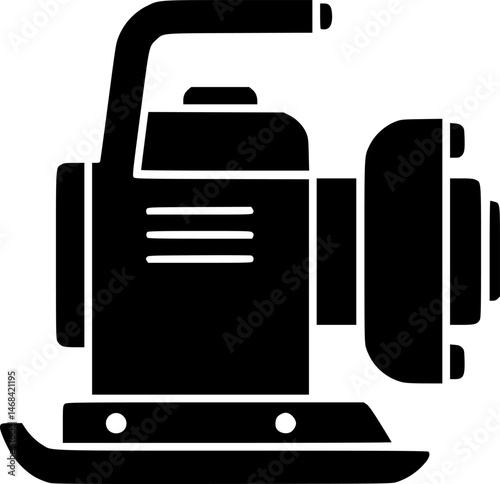 A glyph vector icon of a compactor pump
