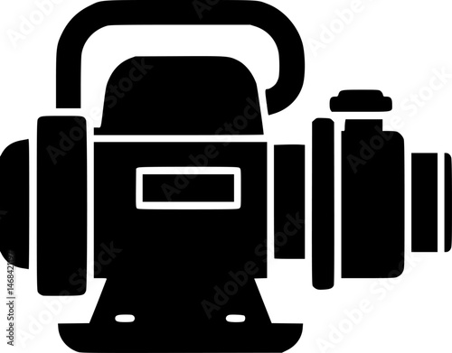 A glyph vector icon of a compactor pump
