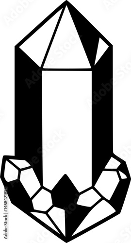 Magic crystals in a glass globe, doodle style icon
