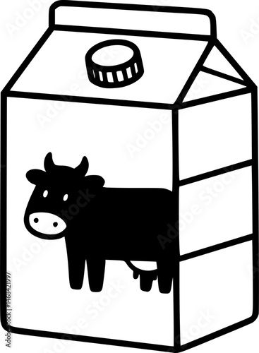A hand drawn icon of milk packaging
