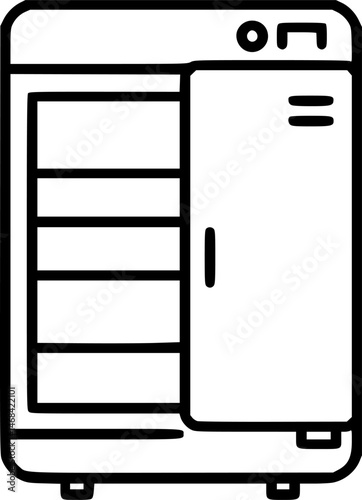 A line style icon depicting a lab freezer
