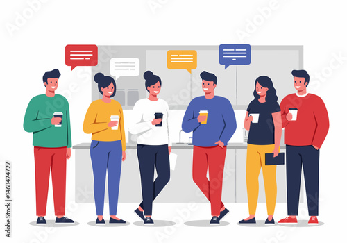 Colleagues Sharing Ideas in a Modern Workspace Office