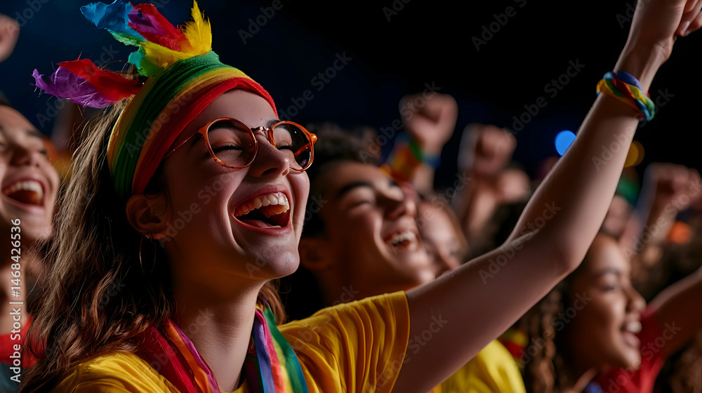 Obraz premium Excited Young People Laughing at a Concert