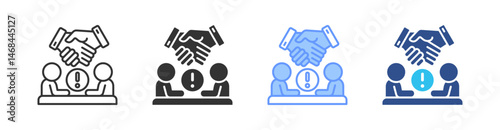 Conflict Resolution Multi Style Icon Set Vector 