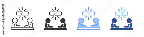 Bonding Multi Style Icon Set Vector 