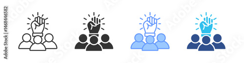 Team Spirit Multi Style Icon Set Vector 