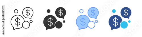 Bubble Multi Style Icon Set Vector 