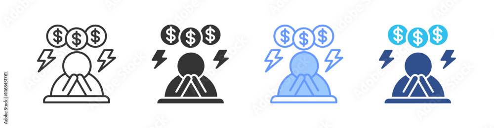 Obraz premium Stimulus Multi Style Icon Set Vector