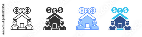 Real Estate Multi Style Icon Set Vector 