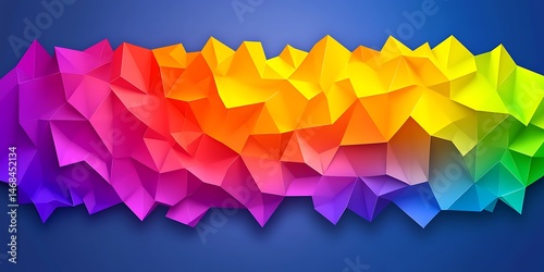 Vibrant facets of polyhedral array, a multicolored spectrum of textures photo