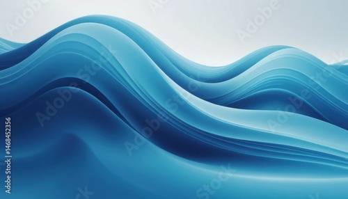 Abstract blue waves vector design with light lines create a futuristic motion pattern
