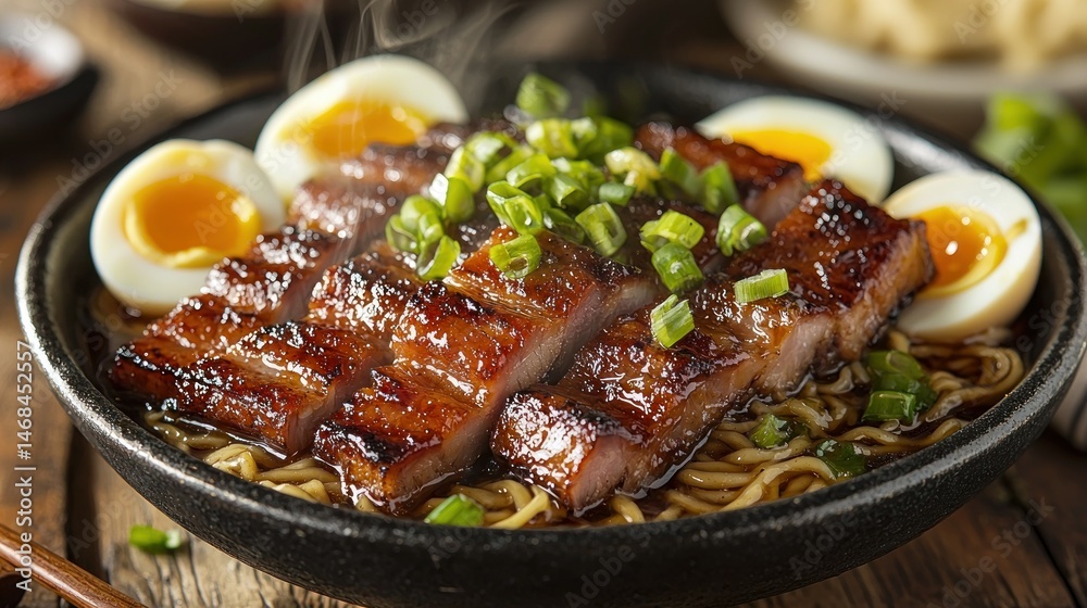 Fototapeta premium Delicious Ramen with Pork and Egg
