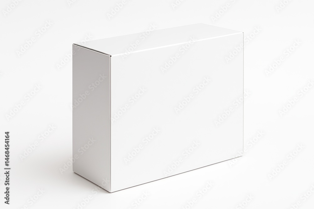 White Rectangular Cardboard Box in Three Quarter View with Smooth Surface and Professional Studio Lighting on Clean Isolated White Background in Ultra High Definition Detail White Rectangular Cardboard Box in Three Quarter View with Smooth Surface and Professional Studio Lighting on Clean Isolated White Background in Ultra High Definition Detail