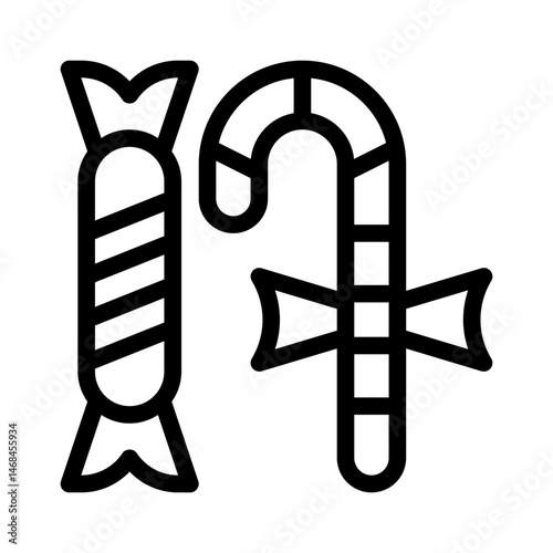 candy cane line icon
