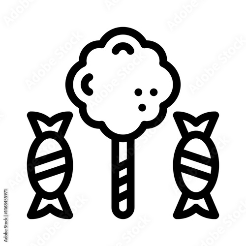 cotton candy line icon