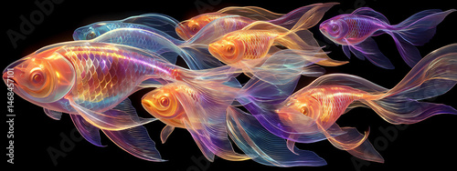 star-swarm ballet of cosmic fish