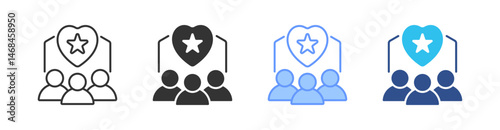 Loyal Customer Multi Style Icon Set Vector 