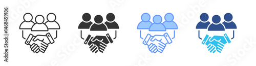 Relationship Multi Style Icon Set Vector 