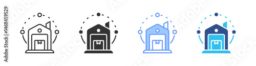 Distributor Multi Style Icon Set Vector 