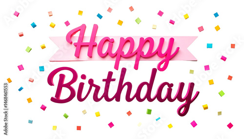 Happy Birthday Greeting with Bright Colors and Celebration