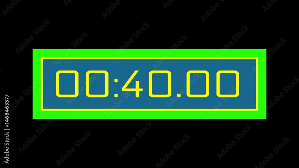 45 second countdown timer with digital display perfect for websites, presentations, time management concepts, urgency reminders and social media content creation
