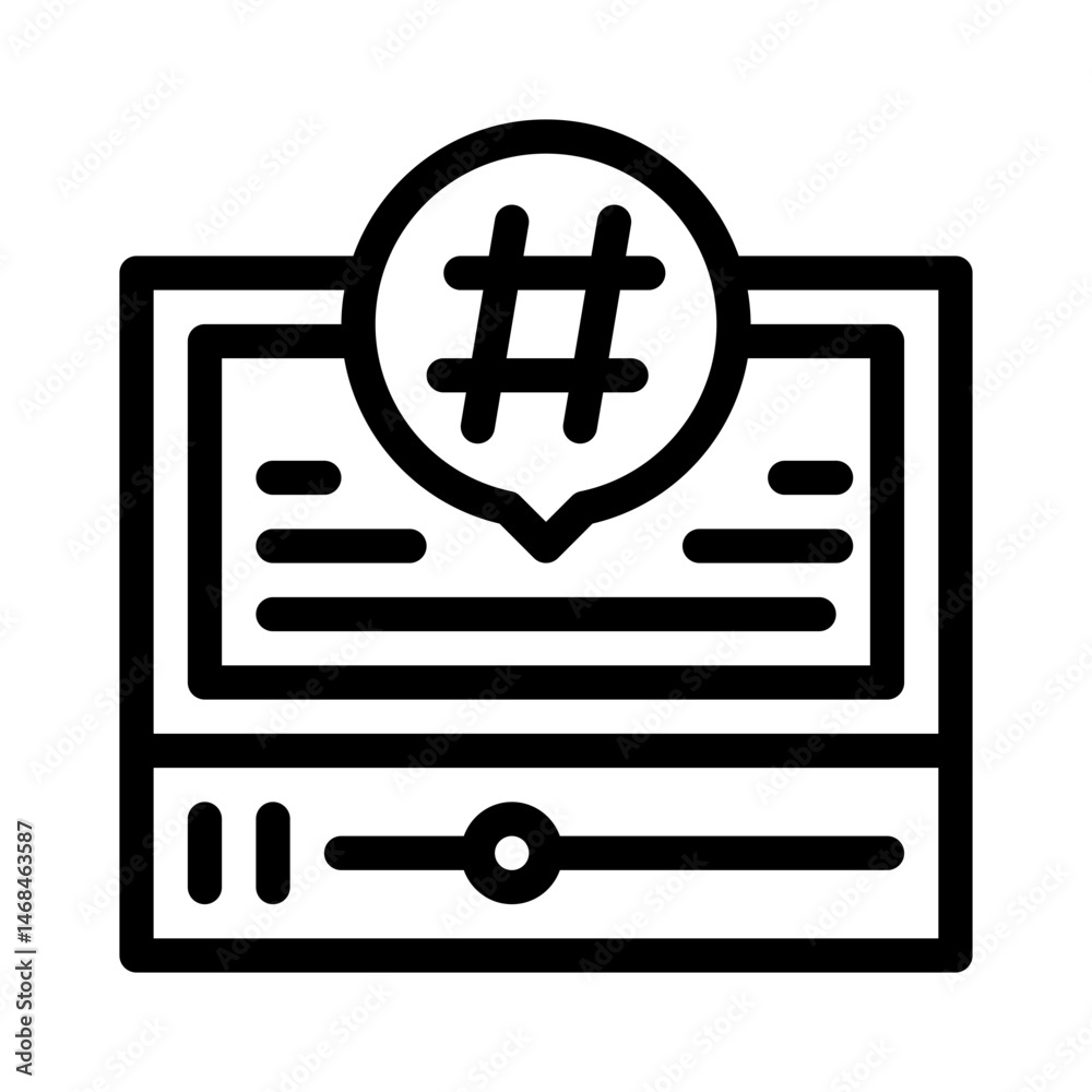 Obraz premium hashtag line icon