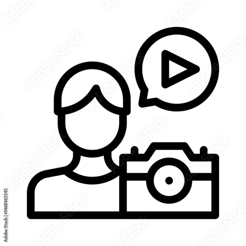 content creator line icon