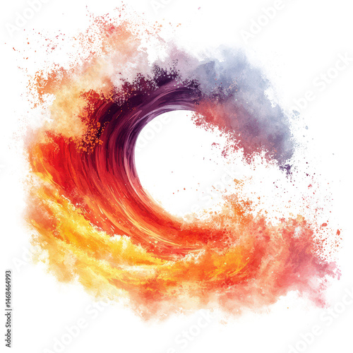 Wallpaper Mural A splash of water with a red and orange wave Torontodigital.ca