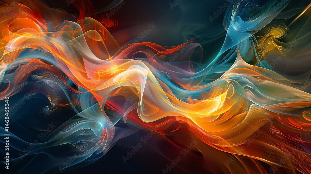 Obraz premium Abstract swirling vibrant colorful smoke
