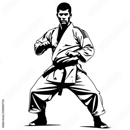 Karate Master Black SVG Vector Outline