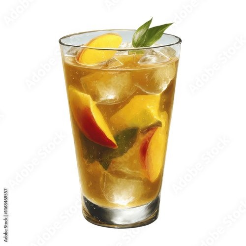 Wallpaper Mural Refreshing Iced Peach Tea with Mint Garnish in a Tall Glass Torontodigital.ca