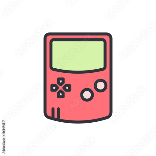Retro portable gaming device vector illustration with vintage aesthetics