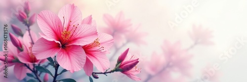 Delicate watercolor azalea painting, soft hues , bloom, white, azalea