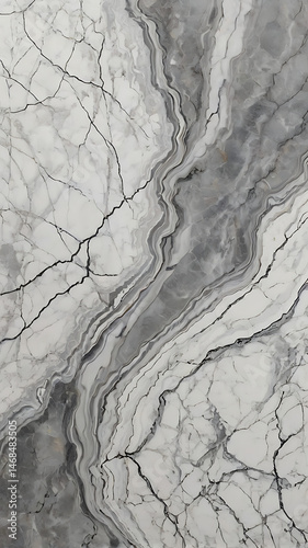 Minimalist marble texture in white and gray veins, smooth surface with subtle depth, seamless tile background


