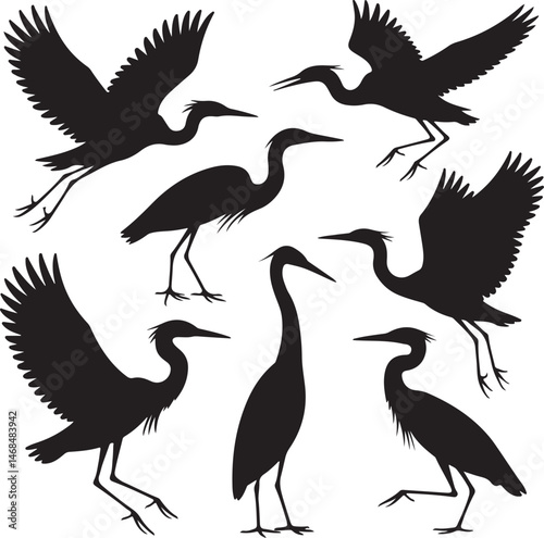Heron Silhouette Vector – Elegant Wetland Bird Design

Graceful Heron SVG – Flying and Standing Poses

Majestic Heron Clipart – Nature & Wildlife Art

Minimalist Heron Outline – Bird Lovers’ Design

H