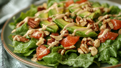 Avocado Grapefruit Salad with Pecans and Creamy Dressing