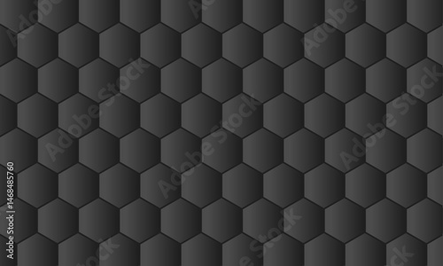 Golf ball pattern. Flat style. Golf ball texture in black. Hexagons background