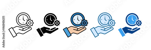 Save Time Icon Set Multiple Style Collection