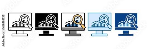 Progress Monitoring Icon Set Multiple Style Collection