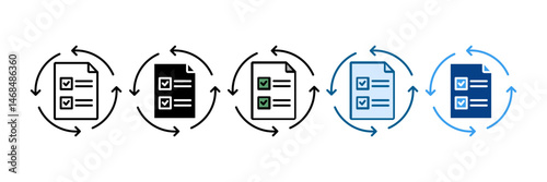 Consistent Reports Icon Set Multiple Style Collection