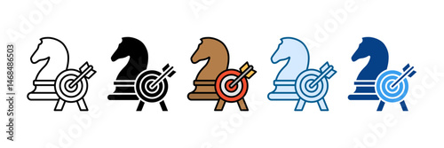 Strategic Goals Icon Set Multiple Style Collection