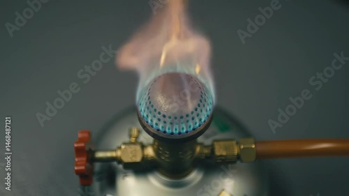 Close-up of a Bunsen Burner Flame photo