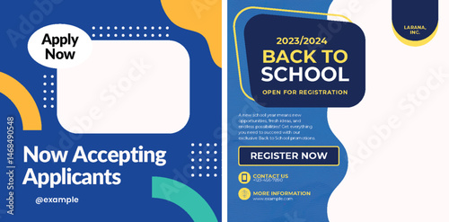Vibrant back to school and applicants needed promotional social media graphic