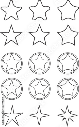Geometric Star Collection a collection of geometric stars, offering versatility for design. Each star radiates simplicity and creativity