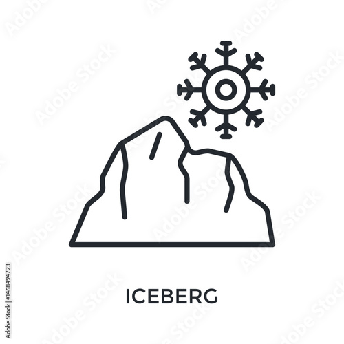 Iceberg Icon Outline Style. Vector Illustration For Graphic Design