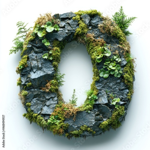 Nature's Alphabet: A Mossy Stone Letter O