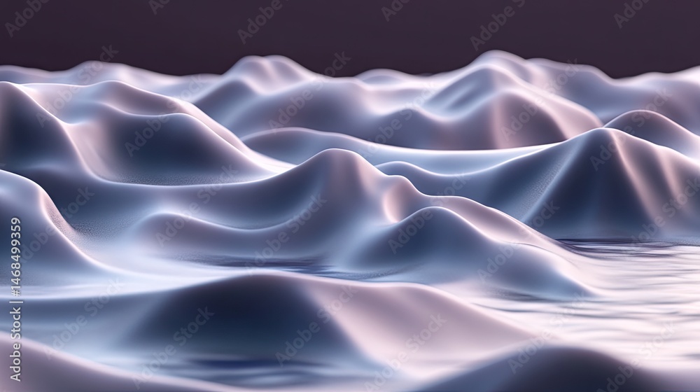 Fototapeta premium Abstract sculpted forms of undulating mountains.