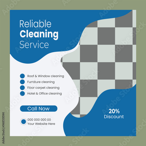  Cleaning service company social media post and web banner template
